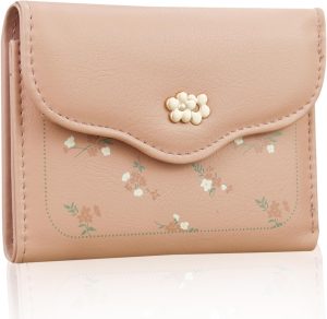 Andiker Trifold Small Women Wallet, Coin Purse with 1 ID